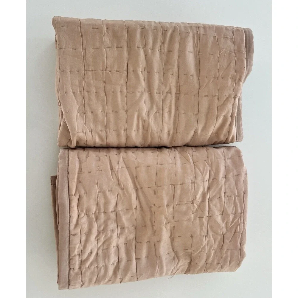 Restoration Hardware RH Teen Set 2 Pink Desert Rose Silk Blend Pillow Shams‎